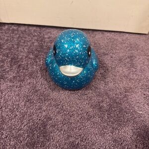 Glittery Blue Duck Toy Decor